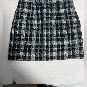 Zara Black and White Checkered plaid Mini Skirt